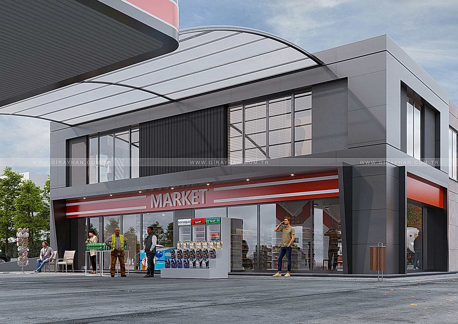 Petrol İçi Market + İdari Bina Girayhan Mimarlık